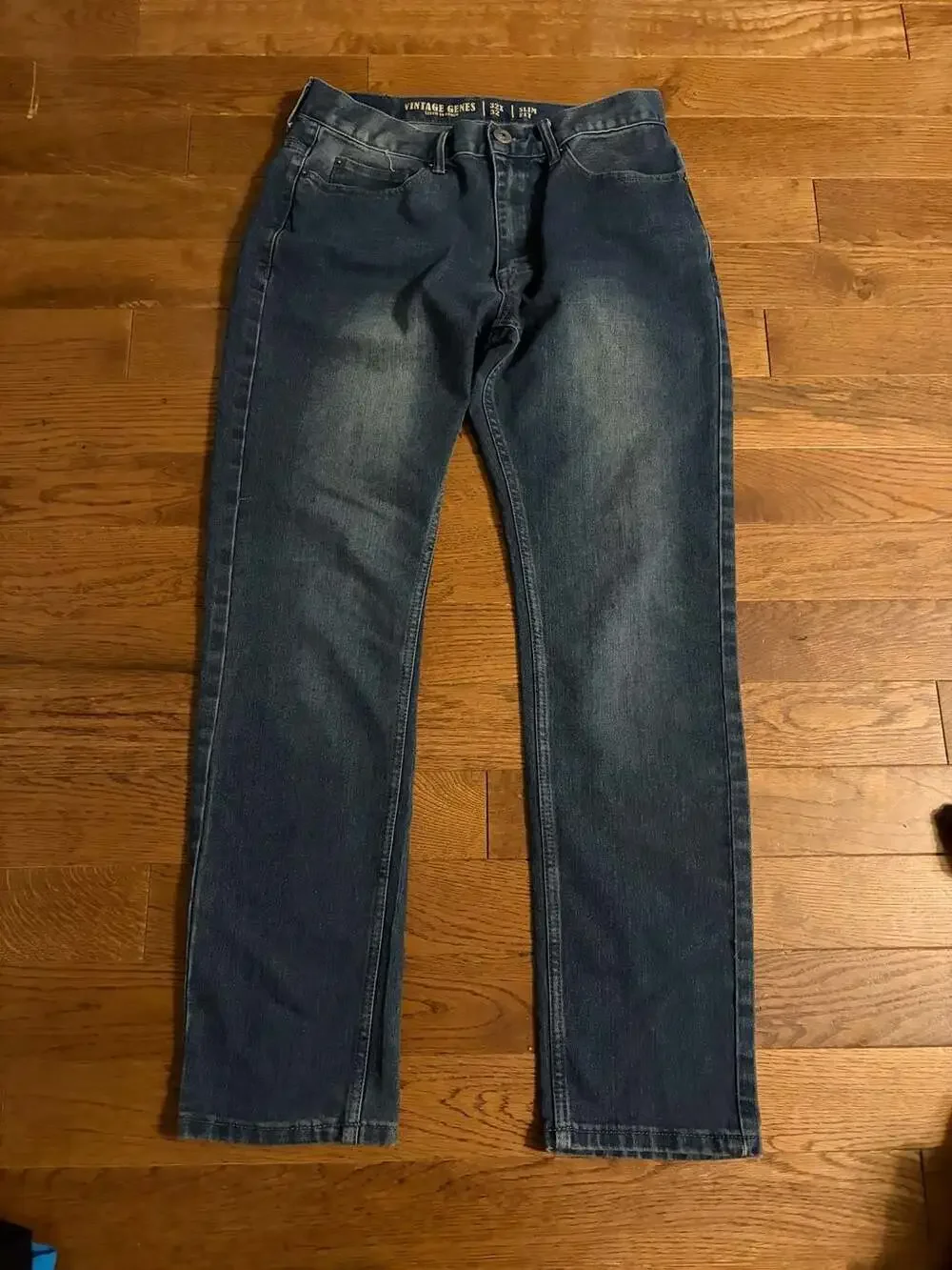 Vintage Genes Men's Slim Fit Blue Denim Jeans Size 32x32